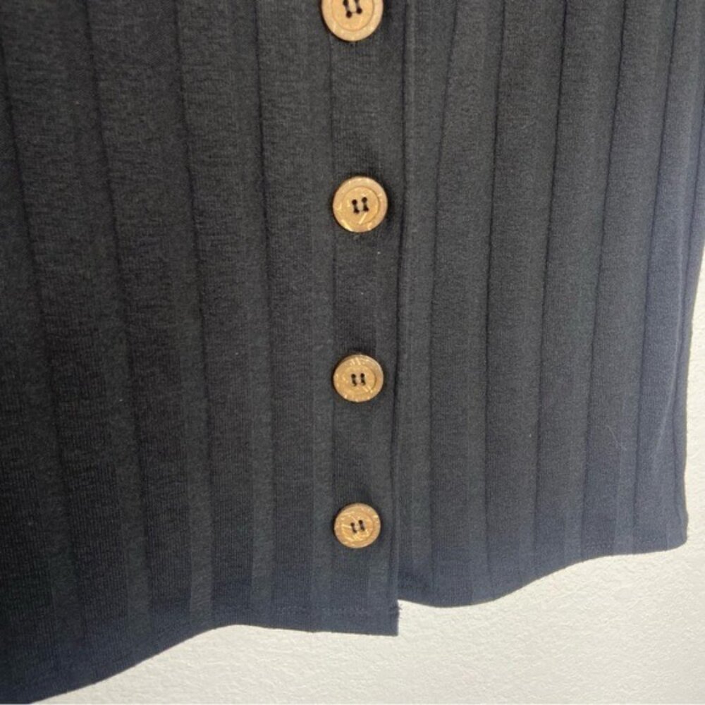 Free People Black Central Park Ribbed Top Size L - Picture 6 of 6